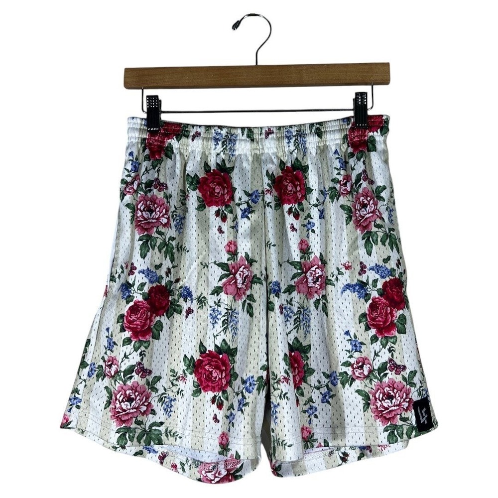 NWT Lost Files SS 2023 Floral Rose Mesh Basketball Shorts Streetwear Size M